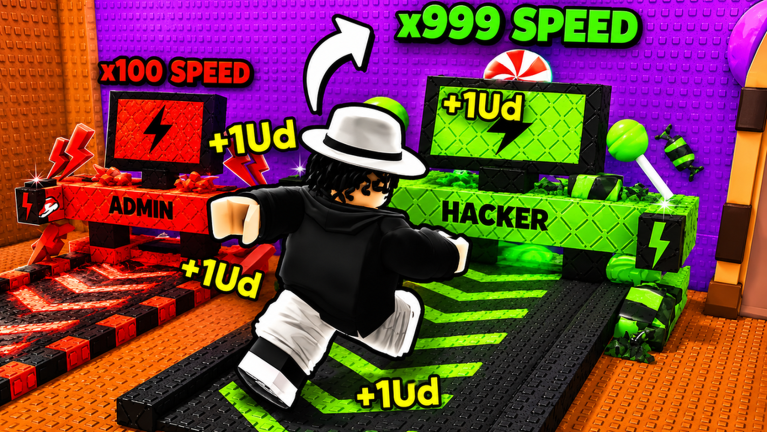 Official game media showing speed multiplier treadmills